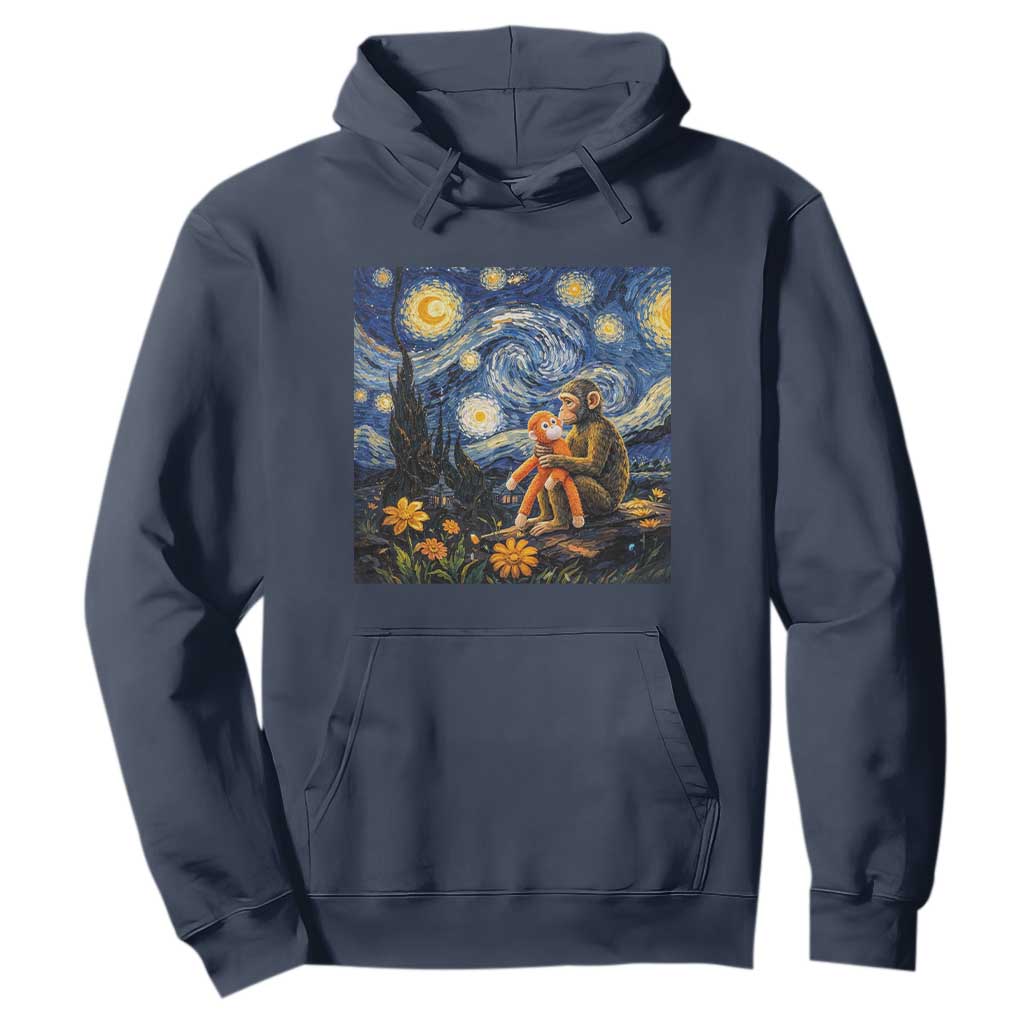 Baby Monkey Punch Starry Night Viral Trend Hoodie TS14 Navy Print Your Wear
