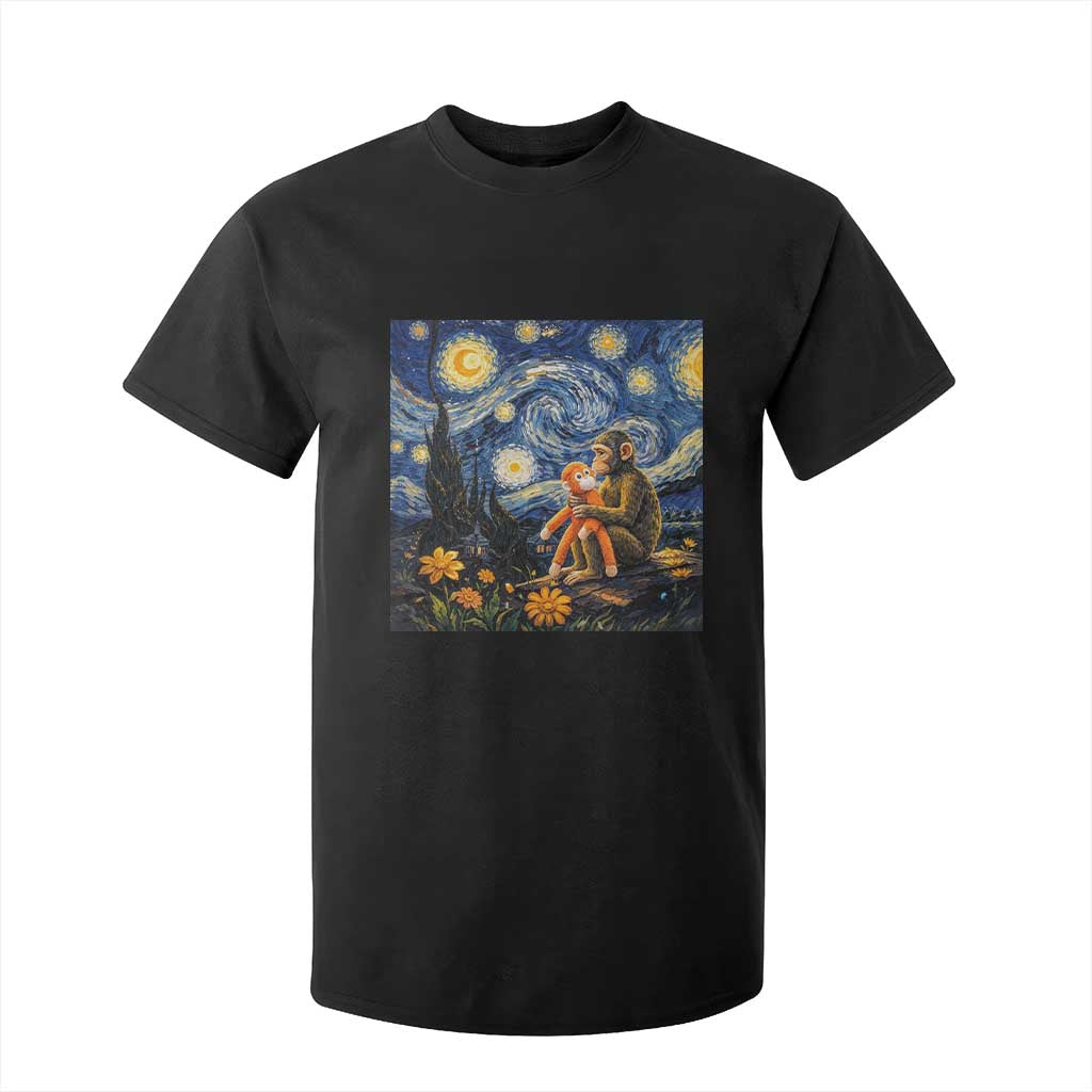 Baby Monkey Punch Starry Night Viral Trend T Shirt For Kid TS14 Black Print Your Wear