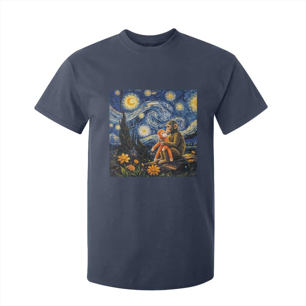 Baby Monkey Punch Starry Night Viral Trend T Shirt For Kid TS14 Navy Print Your Wear