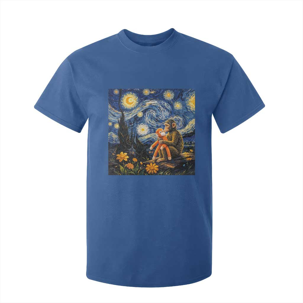 Baby Monkey Punch Starry Night Viral Trend T Shirt For Kid TS14 Royal Blue Print Your Wear