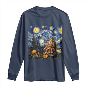 Baby Monkey Punch Starry Night Viral Trend Long Sleeve Shirt TS14 Navy Print Your Wear