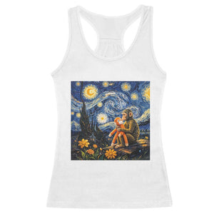 Baby Monkey Punch Starry Night Viral Trend Racerback Tank Top TS14 White Print Your Wear