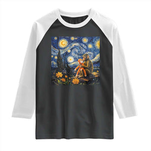 Baby Monkey Punch Starry Night Viral Trend Raglan Shirt TS14 Black White Print Your Wear