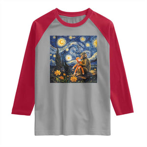 Baby Monkey Punch Starry Night Viral Trend Raglan Shirt TS14 Sport Gray Red Print Your Wear