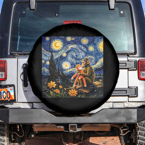 Baby Monkey Punch Starry Night Viral Trend Spare Tire Cover TS14 No hole Black Print Your Wear