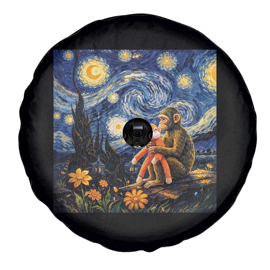 Baby Monkey Punch Starry Night Viral Trend Spare Tire Cover TS14 Print Your Wear