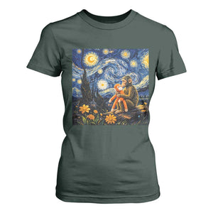 Baby Monkey Punch Starry Night Viral Trend T Shirt For Women TS14 Dark Forest Green Print Your Wear