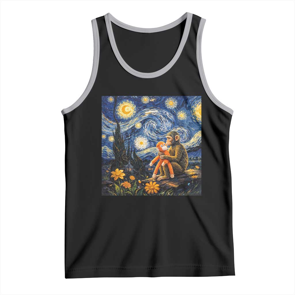 Baby Monkey Punch Starry Night Viral Trend Tank Top TS14 Black Athletic Heather Print Your Wear