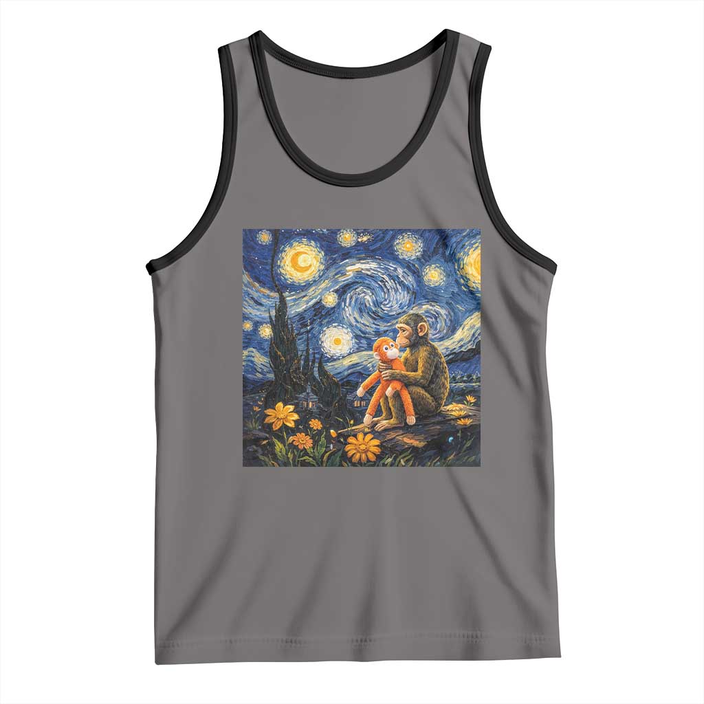 Baby Monkey Punch Starry Night Viral Trend Tank Top TS14 Deep Heather Black Print Your Wear