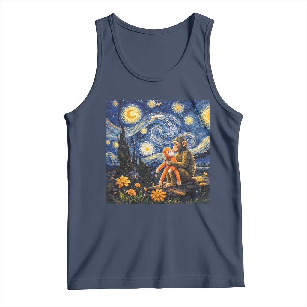 Baby Monkey Punch Starry Night Viral Trend Tank Top TS14 Navy Print Your Wear