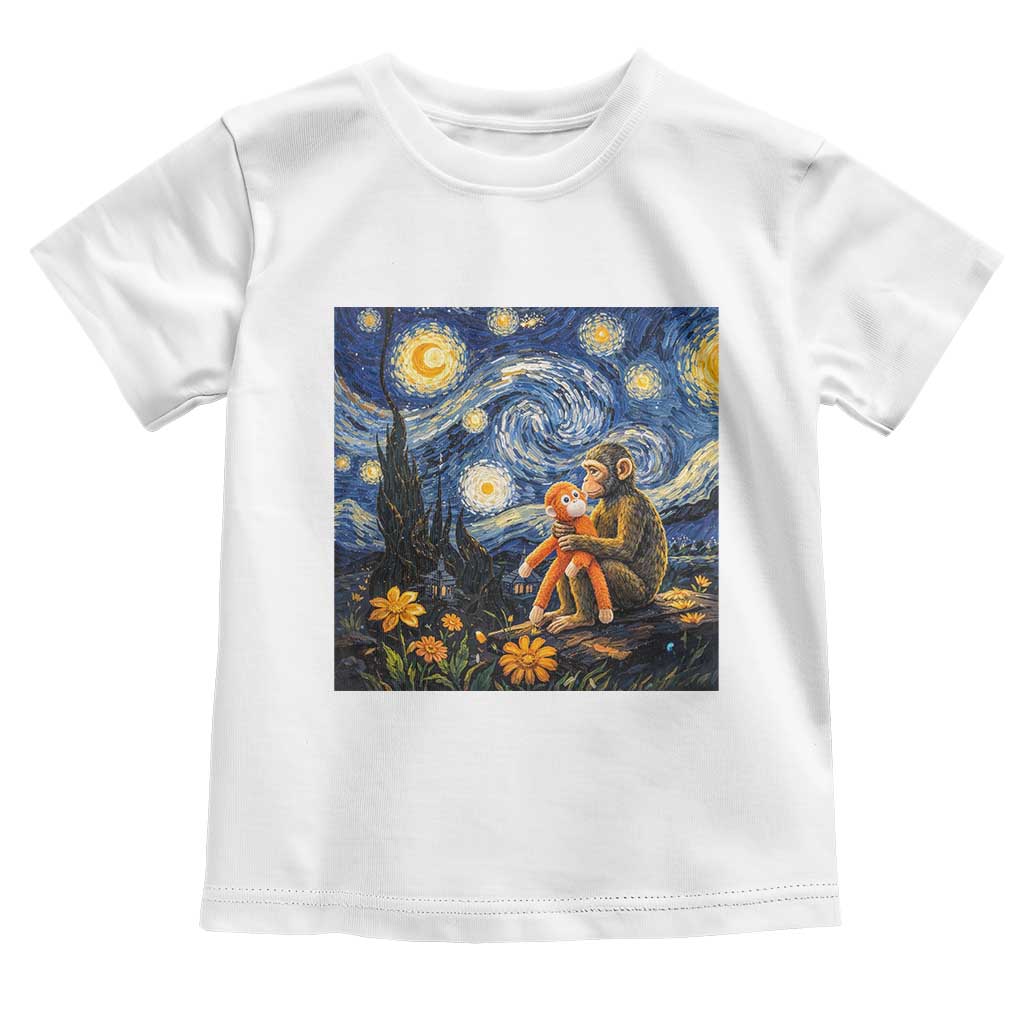 Baby Monkey Punch Starry Night Viral Trend Toddler T Shirt TS14 White Print Your Wear