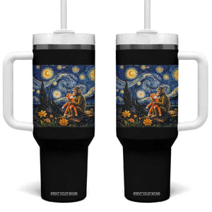 Baby Monkey Punch Starry Night Viral Trend Tumbler With Handle TS14 One Size: 40 oz Black Print Your Wear