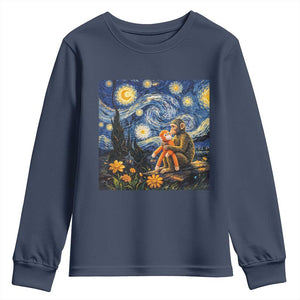 Baby Monkey Punch Starry Night Viral Trend Youth Sweatshirt TS14 Navy Print Your Wear