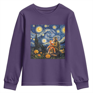 Baby Monkey Punch Starry Night Viral Trend Youth Sweatshirt TS14 Purple Print Your Wear