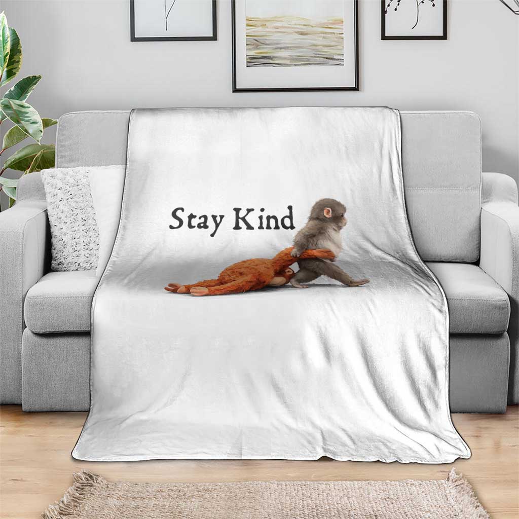 Punch The Monkey Meme Throw Blanket Stay Kind TS14 Print Your Wear