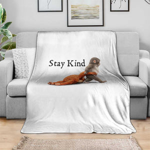 Punch The Monkey Meme Throw Blanket Stay Kind TS14 Print Your Wear