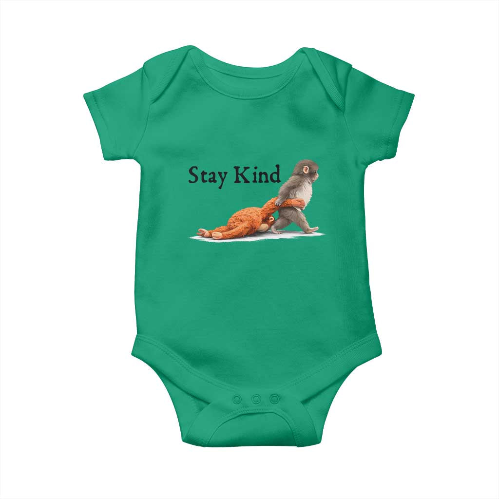 Punch The Monkey Meme Baby Onesie Stay Kind TS14 Irish Green Print Your Wear