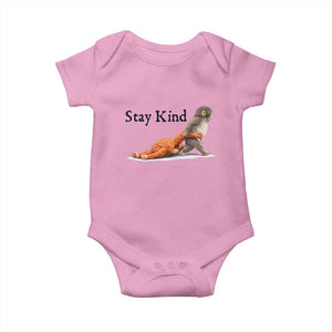 Punch The Monkey Meme Baby Onesie Stay Kind TS14 Light Pink Print Your Wear