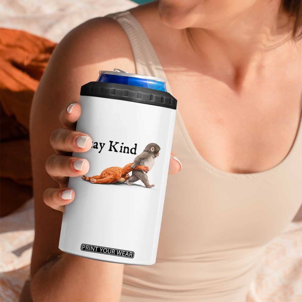Punch The Monkey Meme 4 in 1 Can Cooler Tumbler Stay Kind TS14 Print Your Wear