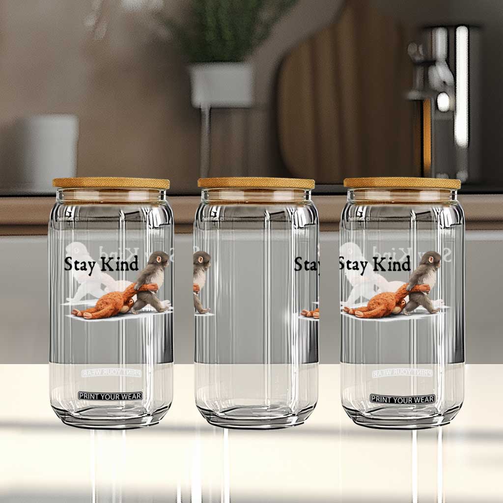 Punch The Monkey Meme Glass Can Stay Kind TS14 Print Your Wear