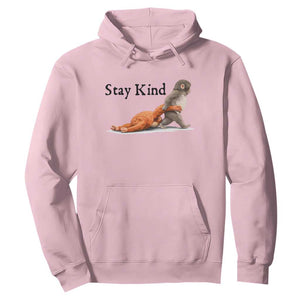 Punch The Monkey Meme Hoodie Stay Kind TS14 Light Pink Print Your Wear