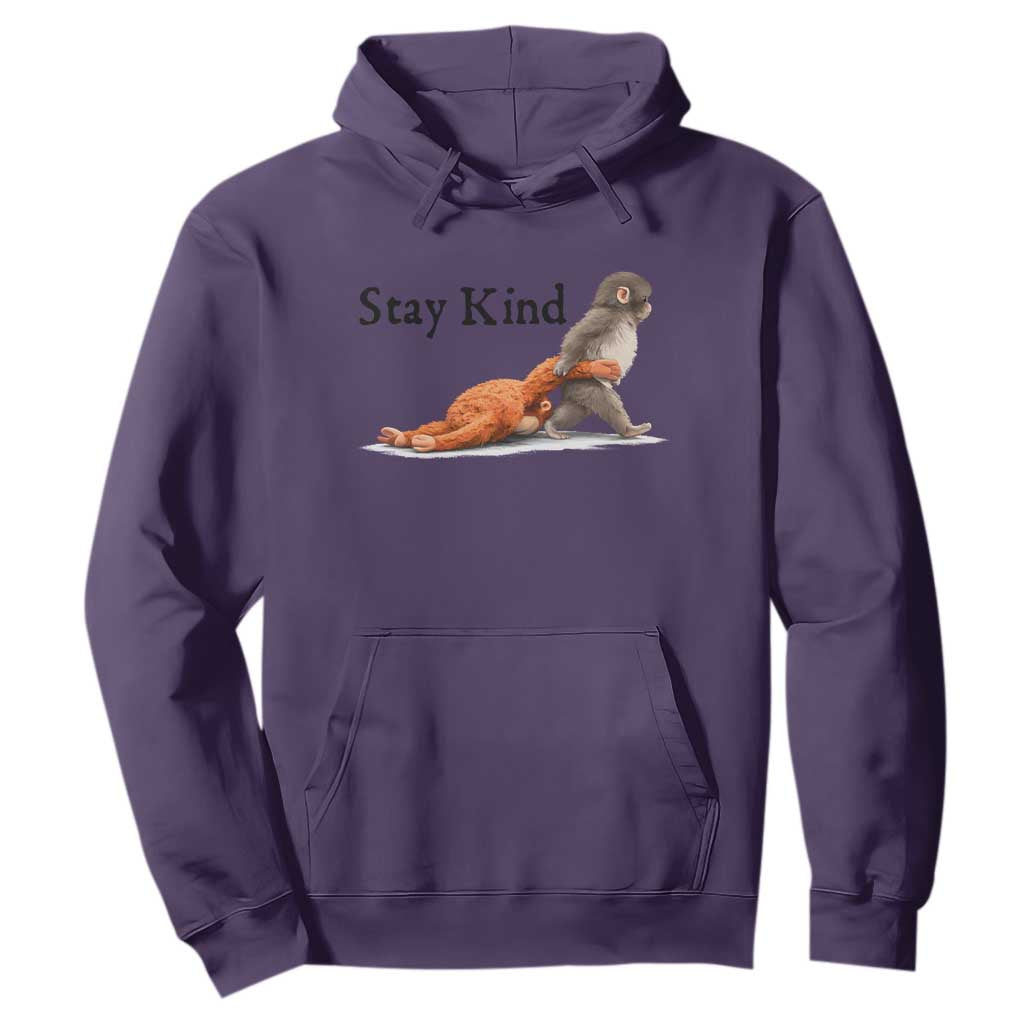 Punch The Monkey Meme Hoodie Stay Kind TS14 Purple Print Your Wear