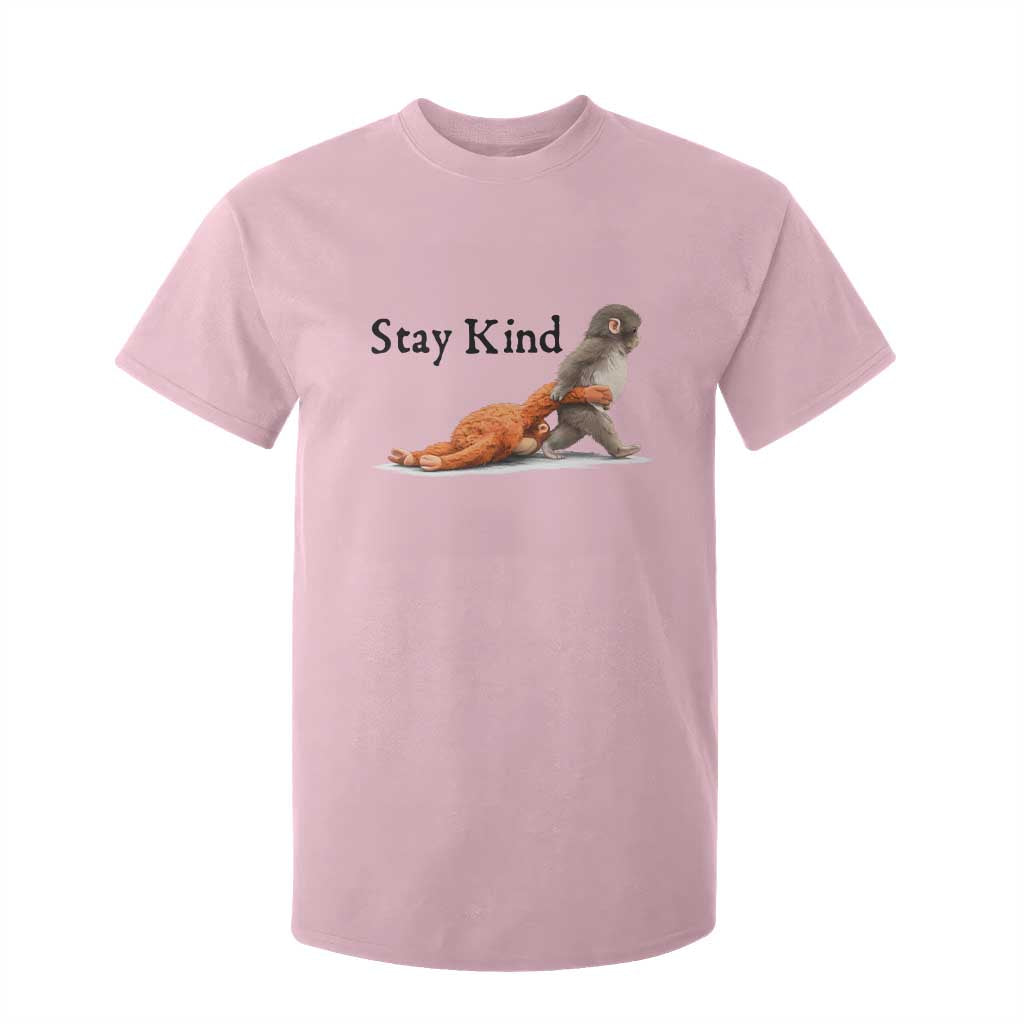 Punch The Monkey Meme T Shirt For Kid Stay Kind TS14 Light Pink Print Your Wear