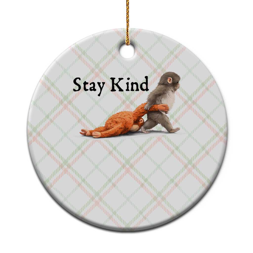 Punch The Monkey Meme Ceramic Ornament Stay Kind TS14 1pc Christmas Plaid Print Your Wear