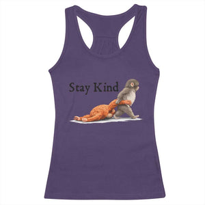 Punch The Monkey Meme Racerback Tank Top Stay Kind TS14 Purple Print Your Wear