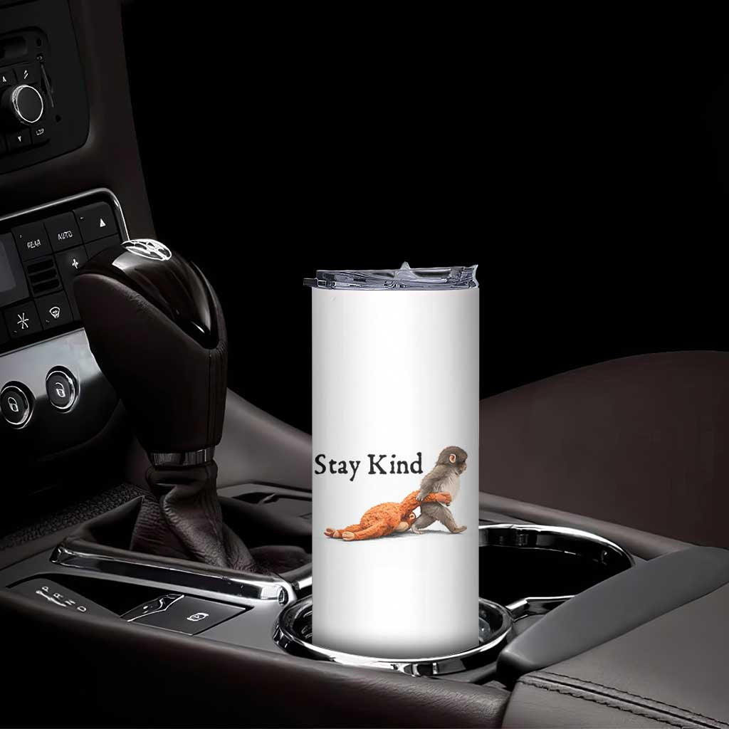 Punch The Monkey Meme Skinny Tumbler Stay Kind TS14 Print Your Wear