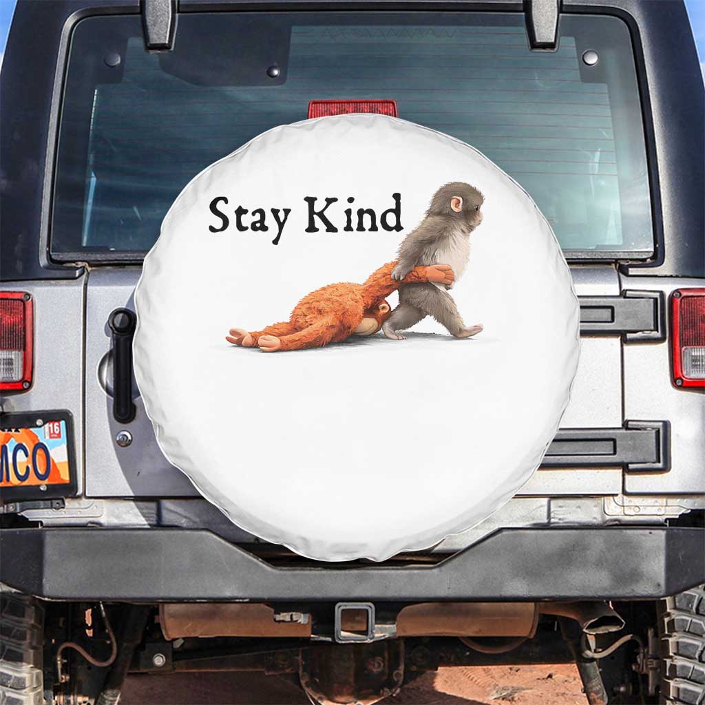 Punch The Monkey Meme Spare Tire Cover Stay Kind TS14 No hole White Print Your Wear
