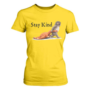 Punch The Monkey Meme T Shirt For Women Stay Kind TS14 Daisy Print Your Wear