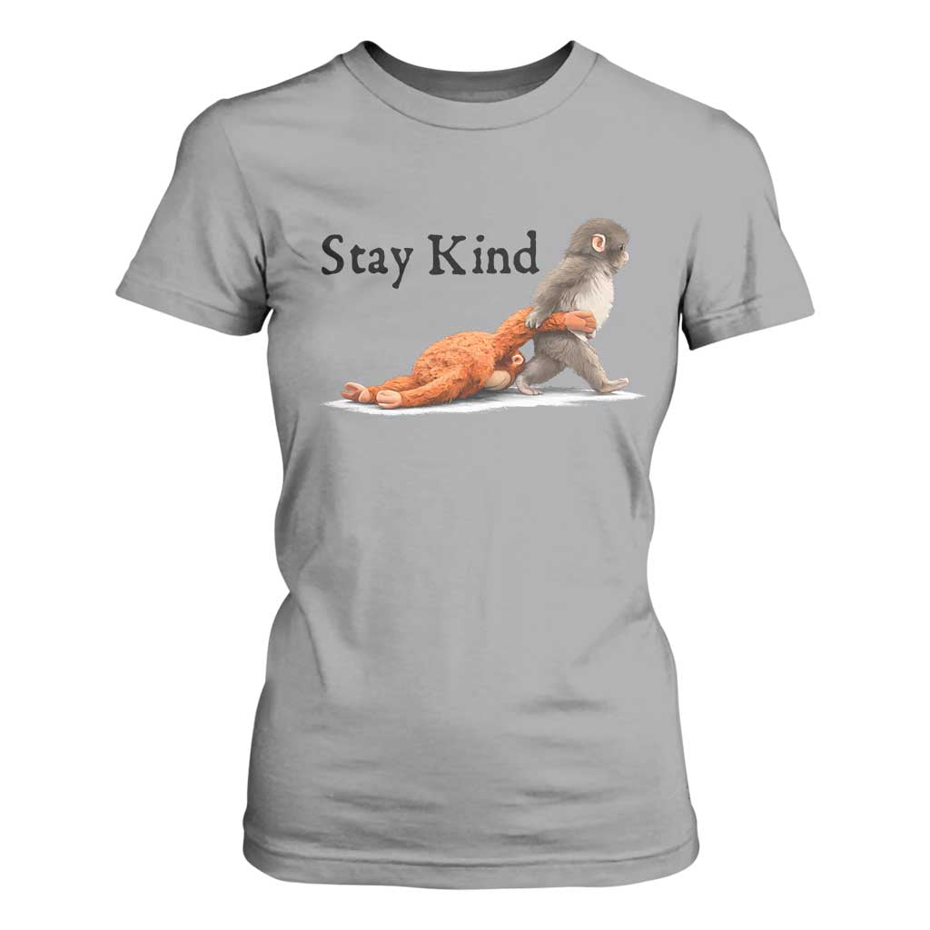 Punch The Monkey Meme T Shirt For Women Stay Kind TS14 Sport Gray Print Your Wear
