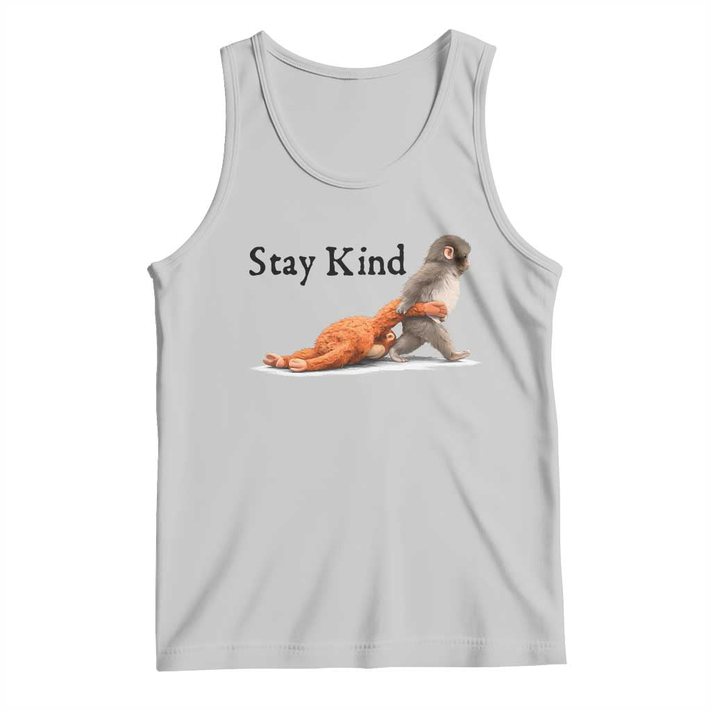 Punch The Monkey Meme Tank Top Stay Kind TS14 Ash Print Your Wear