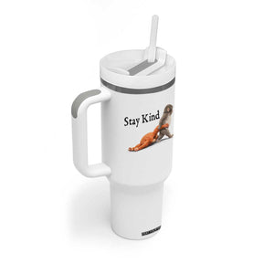 Punch The Monkey Meme Tumbler With Handle Stay Kind TS14 Print Your Wear