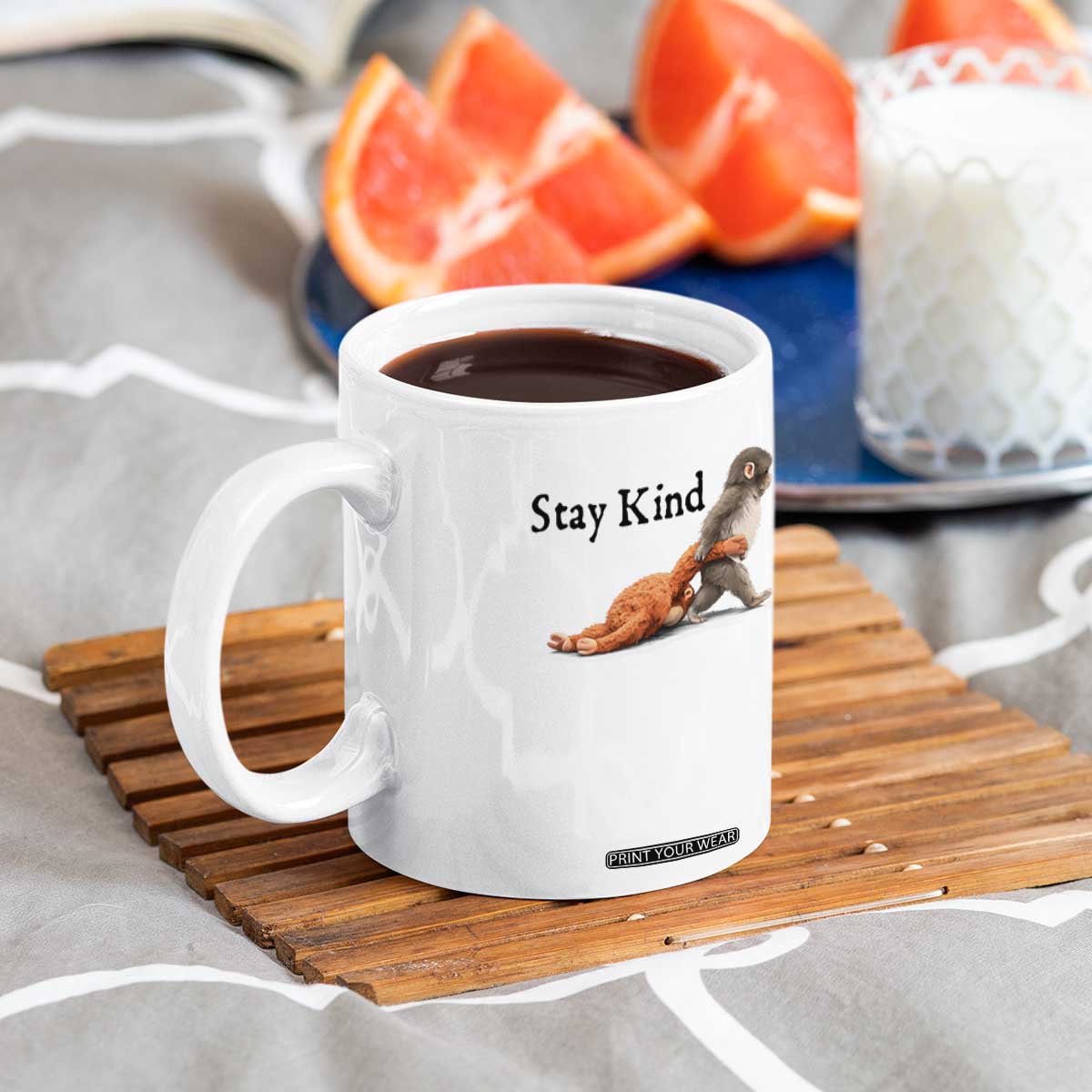 Punch The Monkey Meme Coffee Mug Stay Kind TS14 Print Your Wear