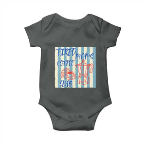 Tired Moms Coffee Club Baby Onesie Funny Mommy Mama Coffee Lover TS14 Dark Heather Print Your Wear