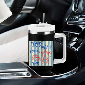 Tired Moms Coffee Club Tumbler With Handle Funny Mommy Mama Coffee Lover TS14 Print Your Wear