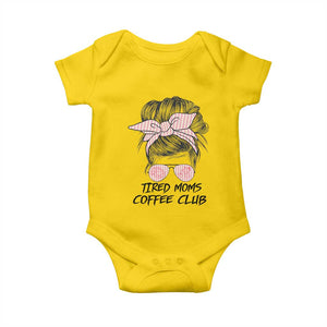 Tired Moms Coffee Club Baby Onesie Messy Bun Mom Life Coffee Lover TS14 Daisy Print Your Wear