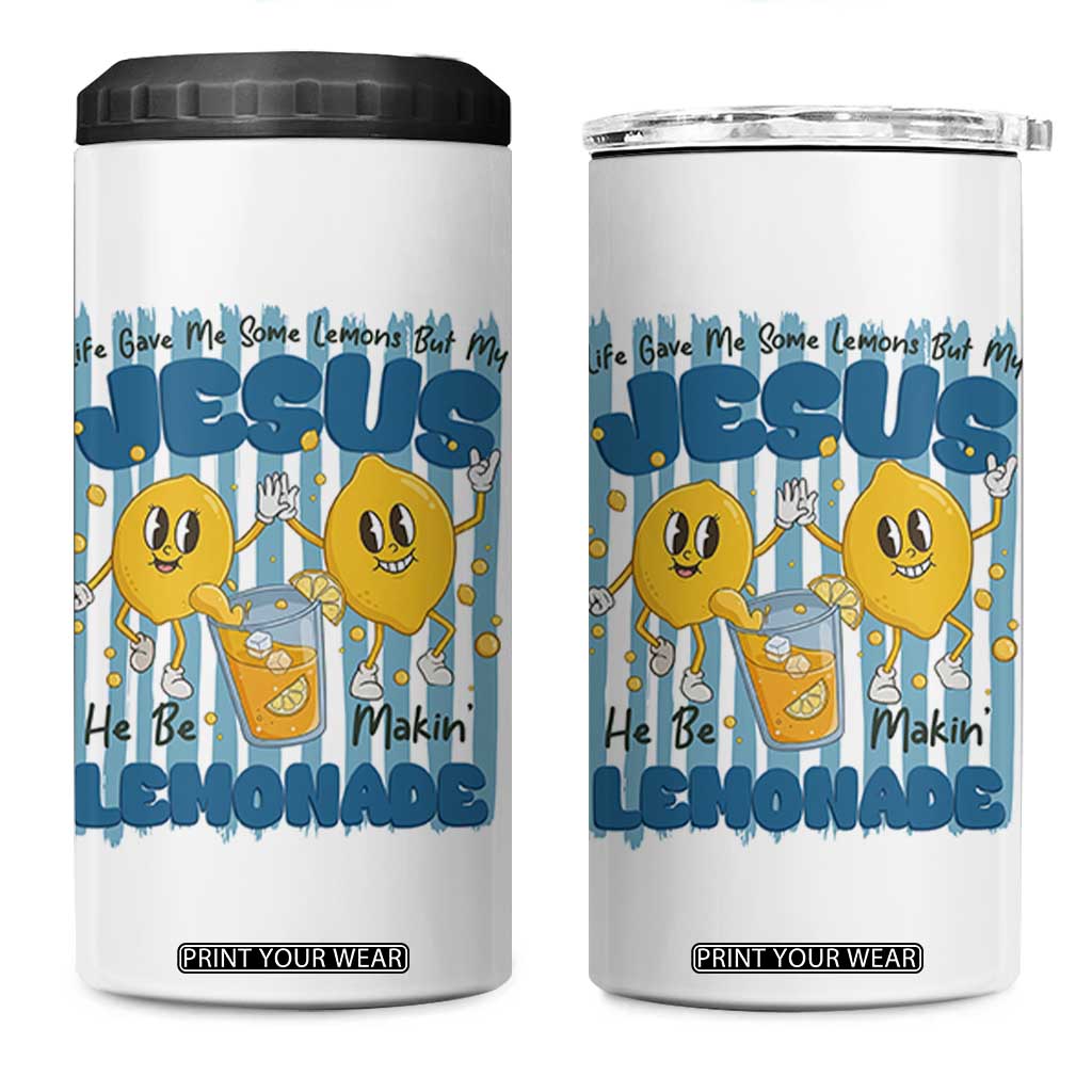 Jesus Lemonade 4 in 1 Can Cooler Tumbler Life Gave Me Some Lemons TS14 One Size: 16 oz White Print Your Wear
