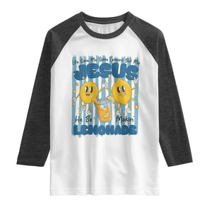 Jesus Lemonade Raglan Shirt Life Gave Me Some Lemons TS14 White Heather Charcoal Print Your Wear