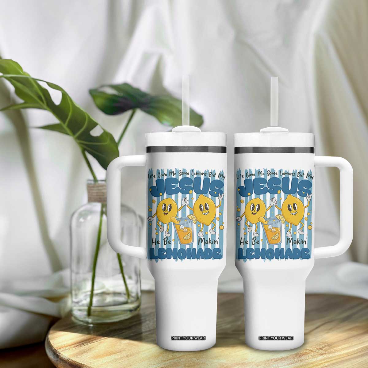 Jesus Lemonade Tumbler With Handle Life Gave Me Some Lemons TS14 Print Your Wear