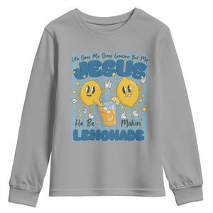 Jesus Lemonade Youth Sweatshirt Life Gave Me Some Lemons TS14 Sport Gray Print Your Wear
