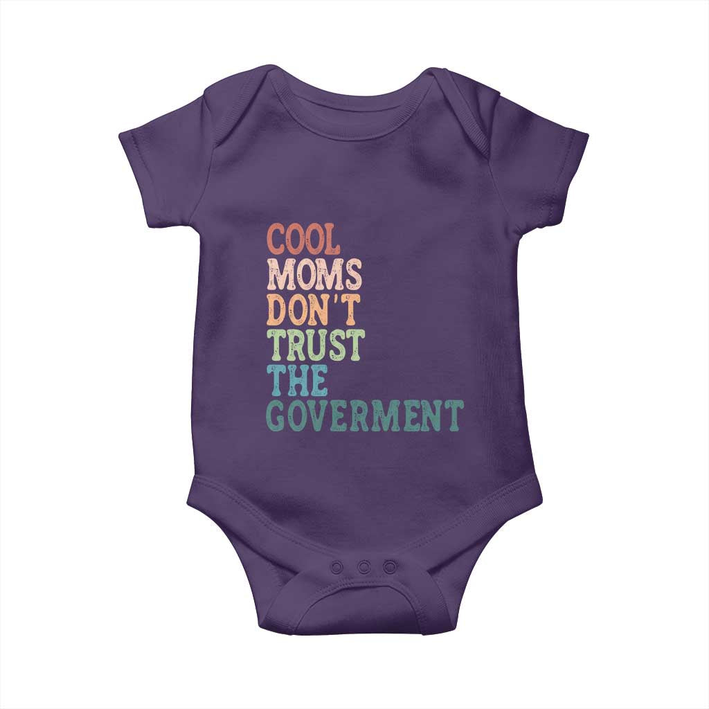 Cool Moms Don't Trust the Government Baby Onesie Funny Mom Anti Government TS14 Purple Print Your Wear