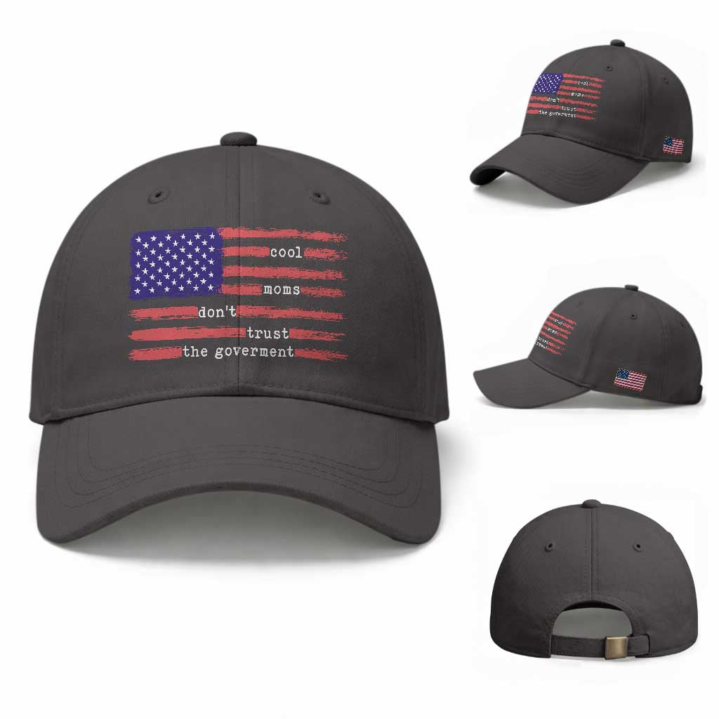 Cool Moms Don't Trust the Government Baseball Cap Patrioctic Mama Anti Government TS14 Baseball Cap Universal Fit Dark Gray Print Your Wear