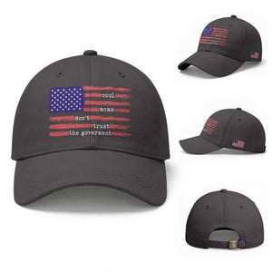 Cool Moms Don't Trust the Government Baseball Cap Patrioctic Mama Anti Government TS14 Baseball Cap Universal Fit Dark Gray Print Your Wear