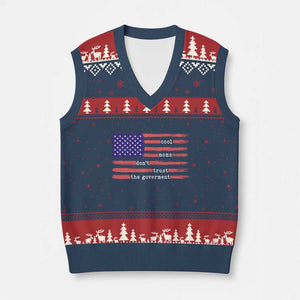 Cool Moms Don't Trust the Government V-Neck Knit Sweater Vest Patrioctic Mama Anti Government TS14 Navy Red Print Your Wear