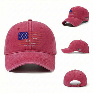 Cool Moms Don't Trust the Government Washed Cotton Baseball Cap Patrioctic Mama Anti Government TS14 Washed Cap Universal Fit Red Print Your Wear