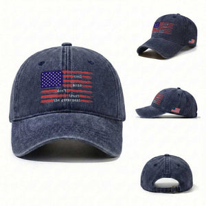 Cool Moms Don't Trust the Government Washed Cotton Baseball Cap Patrioctic Mama Anti Government TS14 Washed Cap Universal Fit Navy Print Your Wear