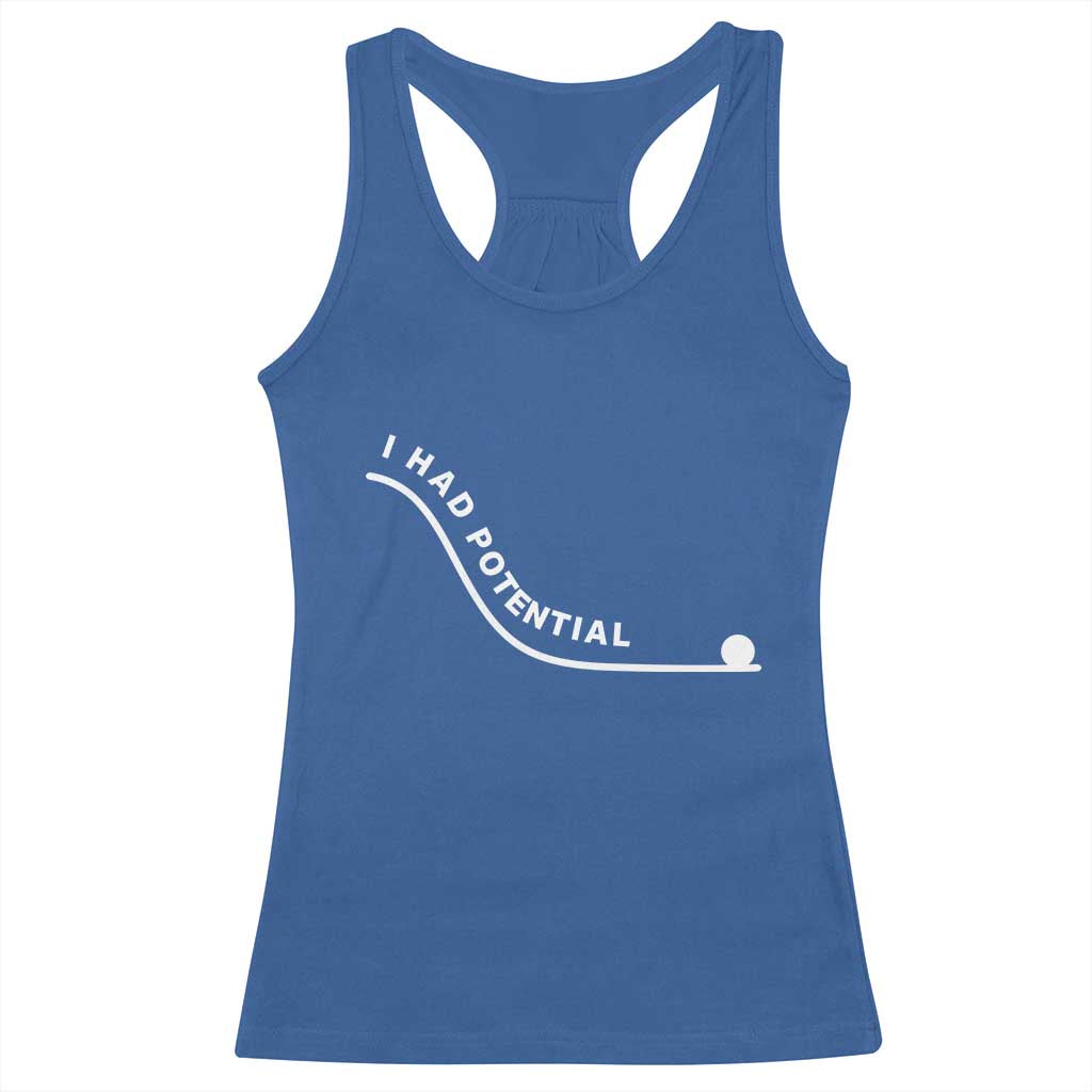 I Had Potential Racerback Tank Top Funny Sci-Fi Book Lover TS14 Royal Blue Print Your Wear